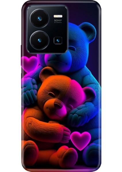 Vivo Y22S - Y35 Uyumlu Kılıf Resimli Desenli Silikon Bear Love