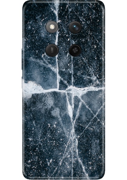 Honor X60 Pro - X9C 5g Kılıf Dekoratif Silikon Baskılı Kapak Bells Mermer