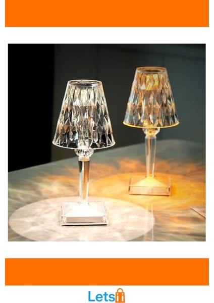 Kristal Abajur LED Kumandalı Dokunmatik Masa Lambası 25.5 x 8.5 cm modelleri