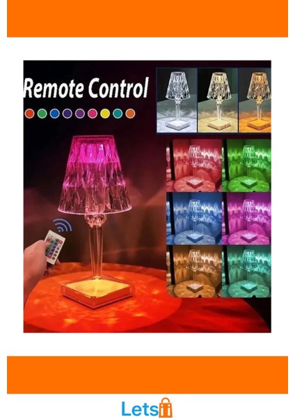 Kristal Abajur LED Kumandalı Dokunmatik Masa Lambası 25.5 x 8.5 cm fırsatları