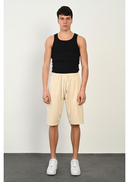 R-4374 Bel Lastikli Kargo Cep Dalgıç Şort