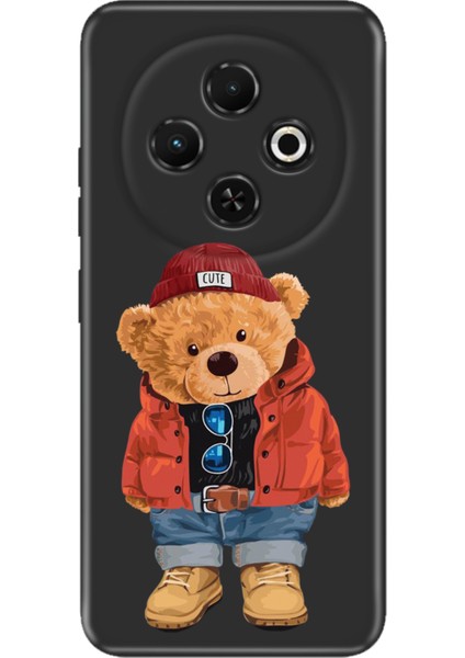 Tecno Spark 30C 6.67 " Kılıf Tecno Kamera Koruma Silikon Baskılı Teddy Bear