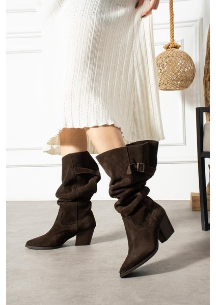 Prenis Kovboy Kadın Çizme Yandan Tokalı Hakiki Deri Süet fiyatları