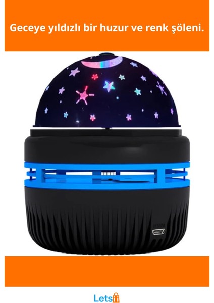 Mini Yıldızlı Projektör Gece Lambası Taşınabilir USB Şarjlı fiyatları