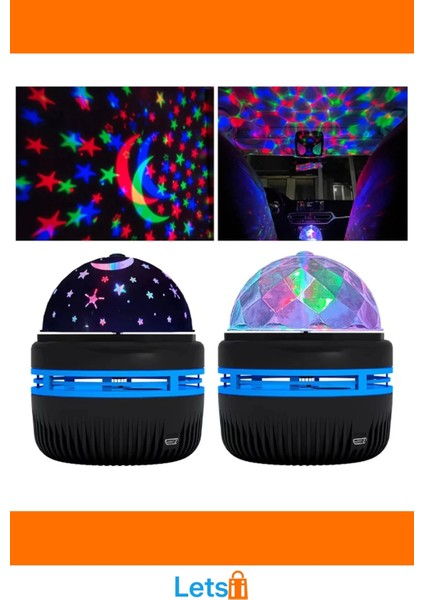 Mini Yıldızlı Projektör Gece Lambası Taşınabilir USB Şarjlı modelleri