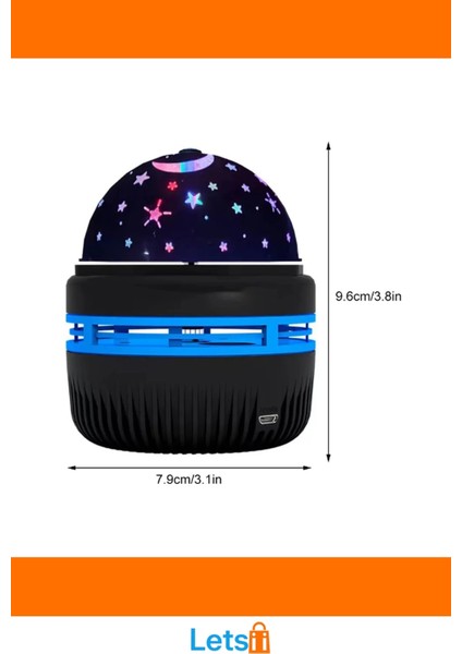 Mini Yıldızlı Projektör Gece Lambası Taşınabilir USB Şarjlı indirimleri