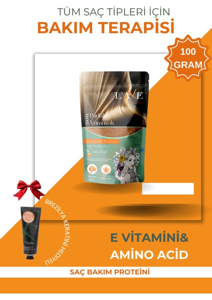 Boyadan Isıdan Işlemden Yıpranmış Kopmuş Saçlara Canlılık Terapisi - Laxe Saç Bakım Proteini 100 Gram