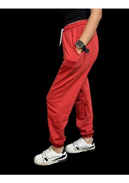 Kadın Bayan Paça Lastikli Bel Lastikli Çift Cepli Cepler Fermuarsız Bağcık Kordonlu Eşofman Altı