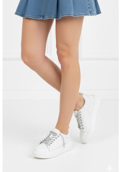Shining Beyaz Kadın Spor Ayakkabı