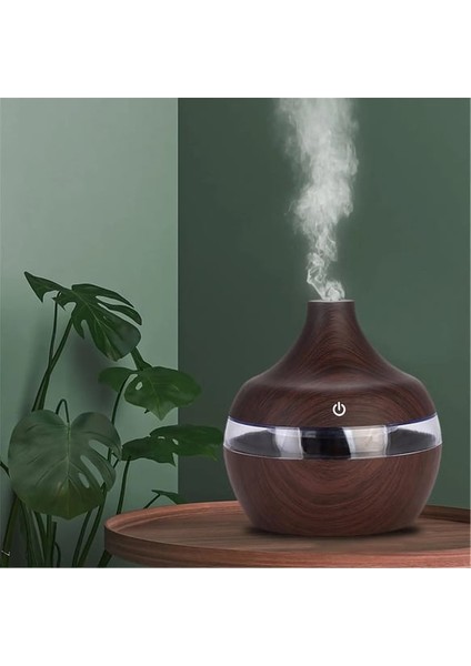 Hava Nemlendirici 7 LED Işıklı Aromatik Oda Kokusu 300 ml Difüzörü Buhar Makinası