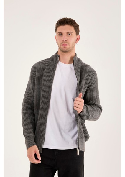 X-5003 Fermuarlı Triko Hırka