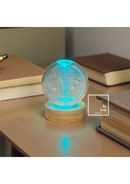 Işıklı Dünya Küresi, LED Aydınlatmalı Kristal Küre, Dekoratif Masaüstü Obje Ofis Hediyesi Aksesuar fiyatları
