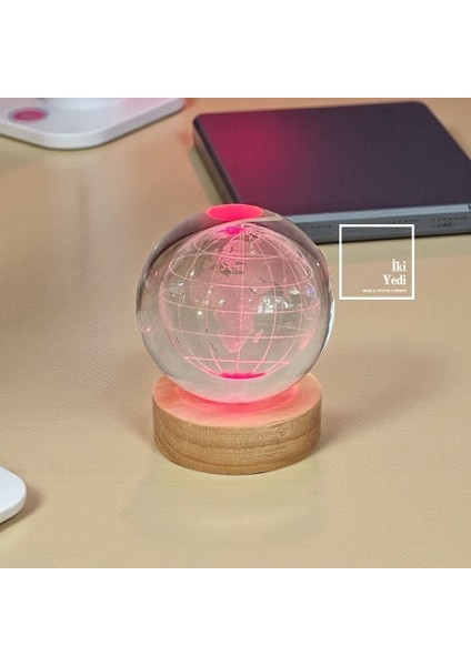 Işıklı Dünya Küresi, LED Aydınlatmalı Kristal Küre, Dekoratif Masaüstü Obje Ofis Hediyesi Aksesuar modelleri