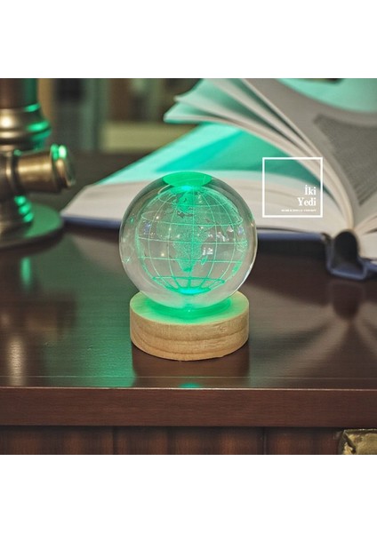 Işıklı Dünya Küresi, LED Aydınlatmalı Kristal Küre, Dekoratif Masaüstü Obje Ofis Hediyesi Aksesuar fırsatları