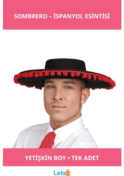 Rahat Moda Ispanyol Sombrero Şapkası Yetişkin