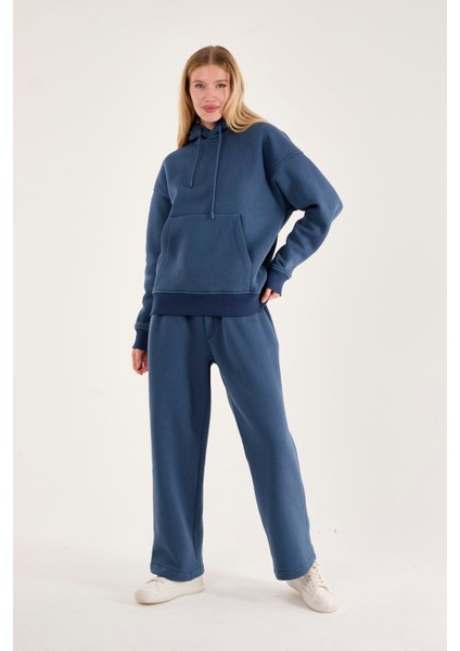 Q-1001 Q-4008 Kapüşonlu Sweat Bel Lastikli Pantolon Üç Iplik Şardonlu Takım indirimleri