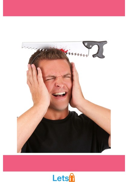 Kafaya Saplanmış Kanlı Testere Şaka Tacı Eğlenceli Halloween Aksesuarı modelleri