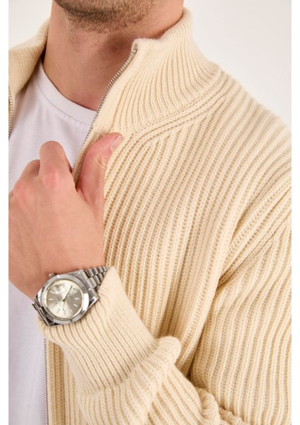 X-5003 Fermuarlı Triko Hırka