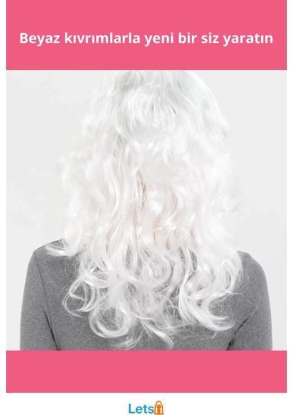 Beyaz Kahküllü Dalgalı Uzun Parti Peruk fiyatları