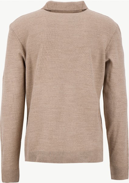 Polo Yaka Basic Düz Bej Erkek Kazak PBF5WM-KZK9555 fiyatları