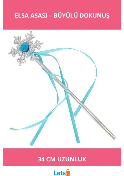 Mavi Kar Taneli Elsa 34 cm Büyüleyici Parti Asası