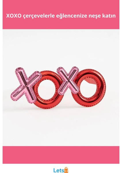 Kırmızı Renk Xoxo Yazılı Parti Gözlüğü fiyatları