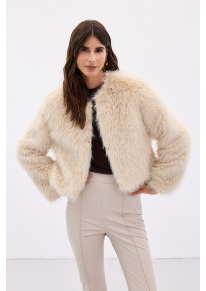 Yakasız Kürk - Bej fiyatları