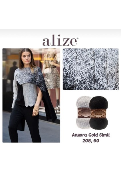 Angora Gold Simli - 5'li Paket (Simli Ince El Örgü Iplığı)-62 modelleri