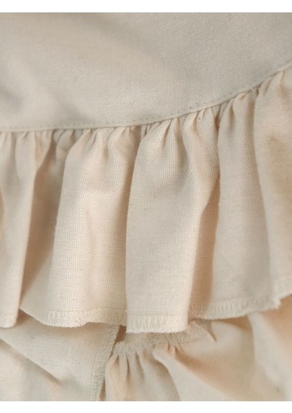 Buldan Pamuklu Keten Yuvarlak Fırfırlı Masa Örtüsü fiyatları