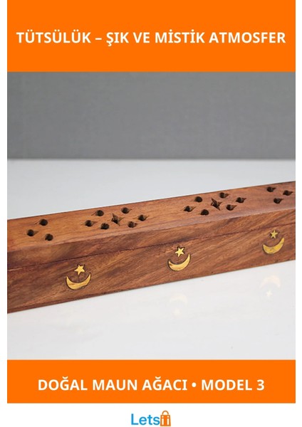 Doğal Maun Ahşap Tabut Tütsülük Şık ve Mistik Tasarım