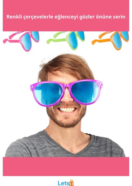 Rengarenk Büyük Parti Gözlüğü 12 Adet Eğlenceli Fotoğraf Kiti fiyatları
