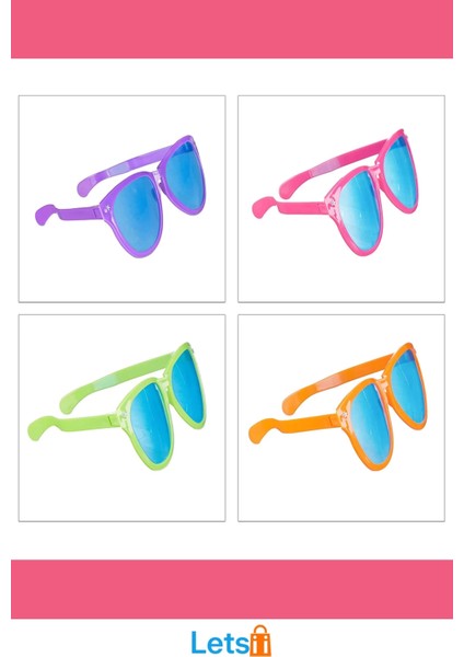 Rengarenk Büyük Parti Gözlüğü 12 Adet Eğlenceli Fotoğraf Kiti fırsatları