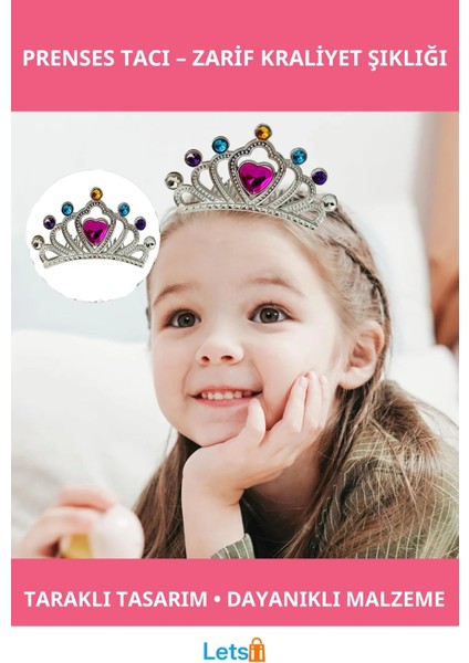 Gümüş Taraklı Prenses Tacı Zarif ve Şık Tasarım