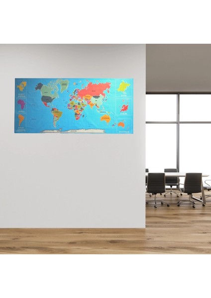 Renkli atlas Dünya haritası Manyetik Yapıştırıcı Gerektirmeyen Duvar Stickerı 118 cm * 56 cm (K95)