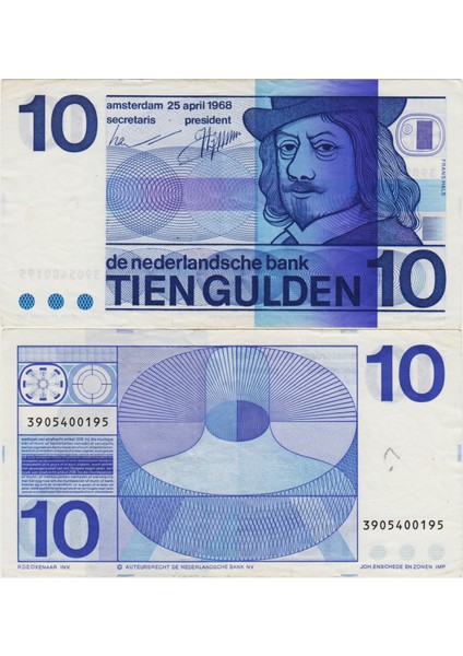 Hollanda 10 Gulden 1968 Çok Çok Temiz.