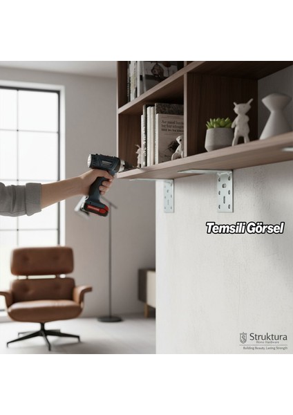 Mobilya (25 Adet) Eşya Dolap Duvara Sabitleme Köşebent Bağlantı Aparatı L Demiri Gönye 40X60X60 mm modelleri