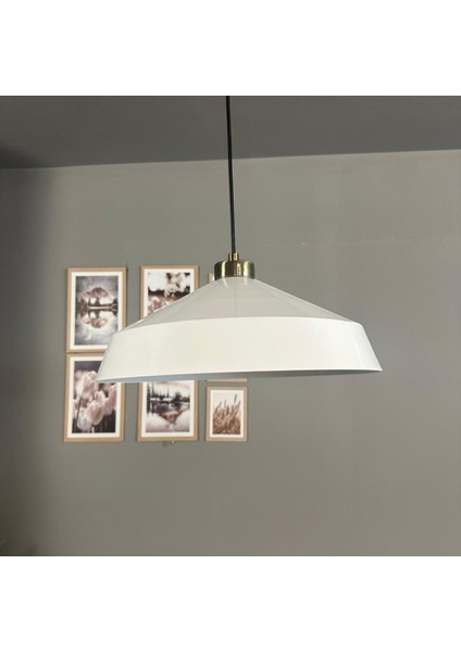 Lema Beyaz Tekli Avize Küçük Plafonyer Başlık Sarkıt Lamba Restoran Cafe Salon Avizeleri