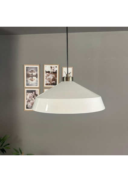 Lema Beyaz Tekli Avize Küçük Plafonyer Başlık Sarkıt Lamba Restoran Cafe Salon Avizeleri modelleri