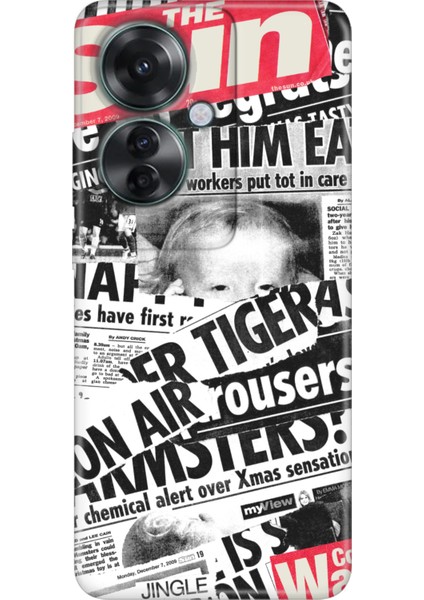 Oppo Reno 11F Uyumlu Kılıf Resimli Baskılı Nano Silikon Gazete News