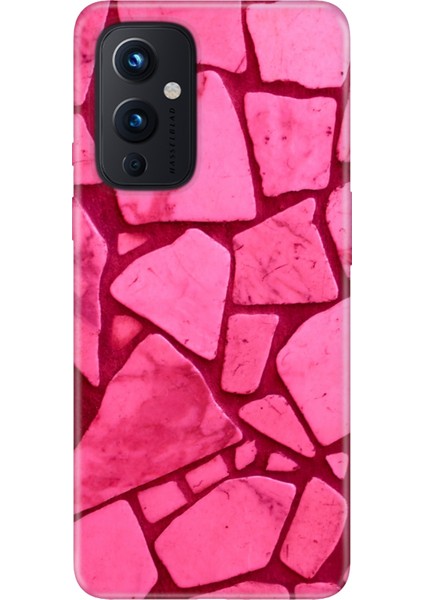 Oneplus 9 Kılıf Modern Tasarım Silikon Desenli Pembe Beton