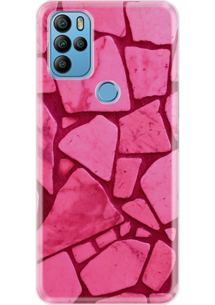 General Mobile Gm 21 Pro Kılıf 0.4mm Lazer Kesim Silikon Kapak Pembe Beton