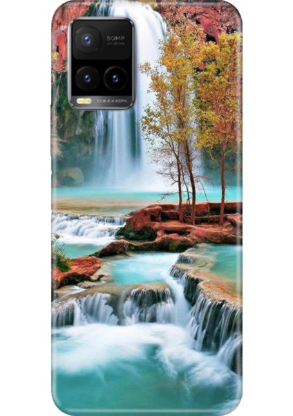 Vivo Y33S Uyumlu Kılıf Desenli Baskılı Silikon Şelale