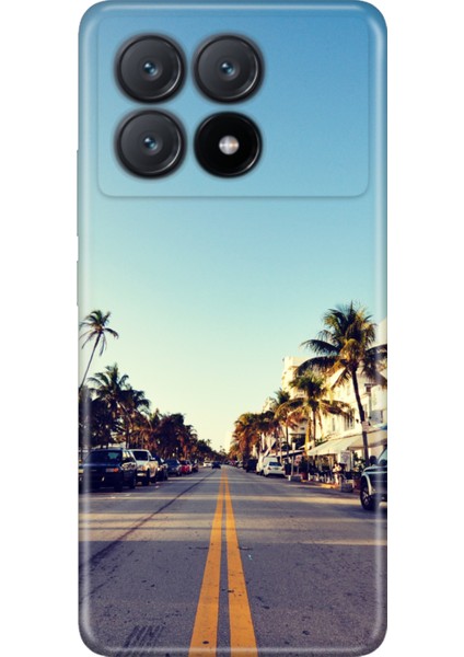 Xiaomi Poco X6 Pro 5g Uyumlu Kılıf Desenli Baskılı Silikon Miami Sunset