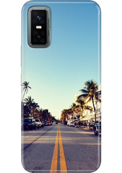 Infınıx GT30 Pro Kılıf Dekoratif Silikon Baskılı Kapak Miami Sunset