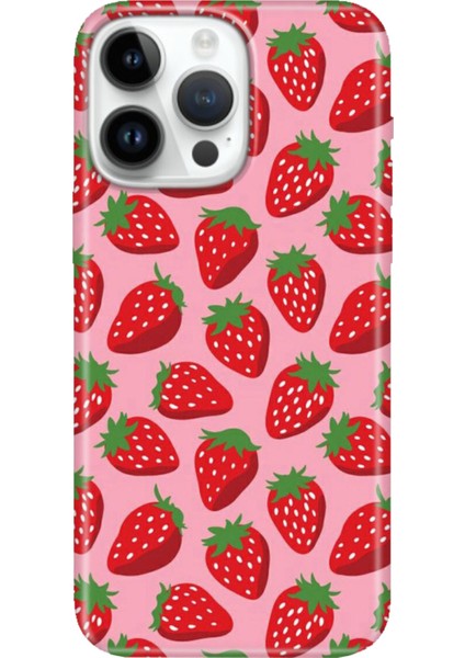 iPhone 16 Pro Max Kılıf Telefon Kılıfı 16 Pro Max Baskılı Tatlı Çilek