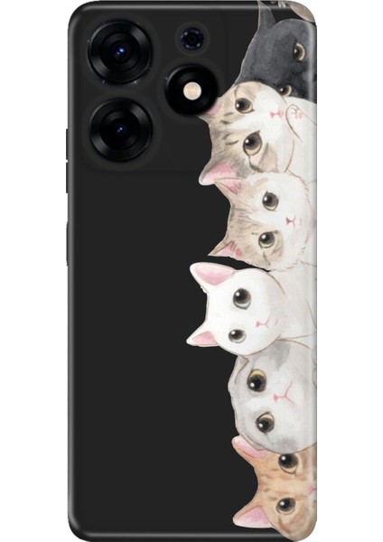 Tecno Spark 10 Pro Uyumlu Kılıf Kamera Korumalı Silikon Desenli Resimli Uv Kapak Pisi Pisi Kedi