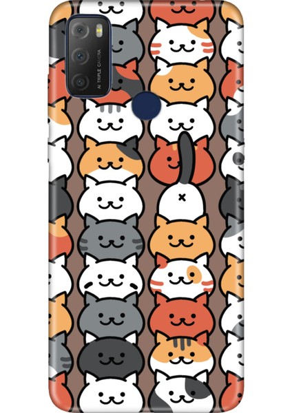 Tcl 20E Kılıf 0.4mm Silikon Desenli Nankör Kedi
