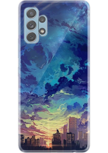 Samsung Galaxy A52 Pure Modern Desenli Silikon Kılıf Cloud City