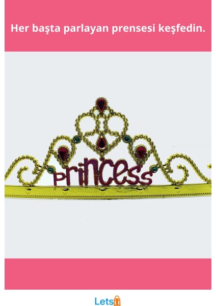 Prenses Yazılı Altın Renk Ayarlanabilir Parti Tacı fiyatları