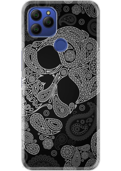 General Mobile Gm 21 Kılıf 0.4mm Lazer Kesim Silikon Kapak Skuller